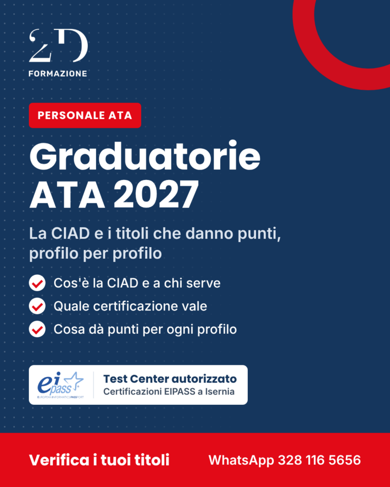 Graduatorie ATA 2027: la CIAD e i titoli che danno punti, profilo per profilo